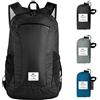 Naturehike Zaino pieghevole ultraleggero Zaino impermeabile in nylon 30D Zaino da escursionismo da 18 litri Adatto per passeggiate, trekking, ciclismo, sport, viaggi brevi Nero