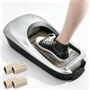 Generic Dispenser di Pellicola per Scarpe a Pedale con Maniglia con 4 Rotoli | Avvolgitore copriscarpe portatile, avvolgitrice per scarpe in fibra di carbonio ABS, base antiscivolo