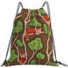 Generic Leggero Zaino Coulisse Trees Red Panda Sacca Sportiva Unisex Zaino Palestras per Festival Piscina Sport 36X42Cm