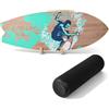 Yigowyigo Balance Board con rullo in sughero, 33 cm, 75 x 28 cm, tavola da surf in legno, con fermo e supporto, per interni ed esterni, per surf, sci, yoga, max. 150 kg