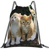 Generic con Coulisse Borsa Sportiva da Palestra Cute Kitten And Purple Flowers Art Print Sacca Sportivo Unisex Zaino da Viaggio per All'Aperto Festival Piscina 36X42Cm