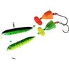 HaloModora 2 esche da nuoto realistiche verdi con perline a sonaglio, azione multi snodata per spigola, luccio, trota, esche da pesca in metallo per pesca a riva in barca, dimensioni da 4,3 cm a 6,5 cm (10/0#)