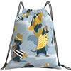 Generic Unisex Coulisse Tasche Navy Blue Dachshunds Dogs with Yellow Sacca Sportiva Palestra con Coulisse Zaino Scuola per Uomo Nuoto Yoga 36X42Cm