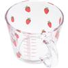 HEMOTON Tazza in per latte e fragola: tazza per acqua con scala graduata per succo, per colazione, cereali, caffè, fiocchi di avena, calore, resistente