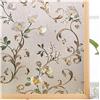 Siunwdiy Pellicola autoadesiva Decorativa Privacy Pellicola, Vetro Smerigliato statico-Adesivo Lamina di Anti UV per Ufficio Bagno Camera Pellicola Finestra Opaca 3D,Flowers,60x100cm