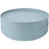 GRÄWE Linea - Piatti in plastica Ø 25 cm, 10 pezzi, azzurro, infrangibili, in polipropilene, lavabili in lavastoviglie fino a 50 °C, adatti al microonde, campeggio, picnic all'aperto
