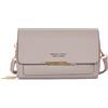 PORRASSO Donna Portafoglio Borsa a Tracolla Borsa per Cellulare Portamonete PU Carte di Credito Portafoglio per Festa Nozze Viaggio Grigio