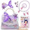 LSSAGOON Sirena Borsetta Bambina Tracolla, Principessa Borsa Pochette con Il Set di Gioielli da Vestire per Bambini, Graziosa Piccola Portafoglio, Moda Crossbody Ragazze Sacca, Regalo Bimba Compleanno Natale