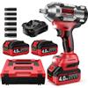 GoYwato Avvitatore a Impulsi 1490 Nm con 2 Batterie 4.0Ah e 6 Bussole, Rosso