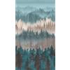 Livingwalls Travel Styles - Carta da parati in tessuto non tessuto, motivo forestale, colore blu e marrone, per diversi ambienti, 1,59 m x 2,80 m