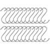 AMANDELIZABE 22 pezzi ganci a forma di S, ganci a S grandi, ganci a S in acciaio inox, argento, doppio gancio per cucina, per cucina, guardaroba, ufficio, bagno, camera da letto