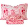 Morbidissimi Completo lenzuola Roses in Pile dimensioni varie J925 Singolo ROSA