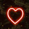 HULX Luci al Neon, Insegne al Neon a LED Luce Notturna Cuore Luci al Neon PVC Rosso