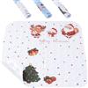 HITSLAM Tappetino Doccia Antiscivolo Natalizio, Tappeto Doccia Natalizio 53 x 53 cm, Tappetino Bagno Antiscivolo, Lavabile in Lavatrice, con Ventose e Fori di Drenaggio, Bianco