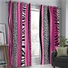 Generic Tende Oscuranti 75Lx166A Cm 2 Pezzi Con Occhielli, Astratto Zebra Leopardo Patchwork A Righe Isolamento Acustico Termiche Tenda Da Stampate, Tende Per Soggiorno Camera Da Letto Fucsia