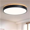 Vikaey Plafoniera LED Soffitto Nero, 48W 4000K, Ø50 cm