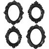 Alipis Vintage Set di 4 cornici in resina nera ovale multifunzione gioielli display cornice per la casa ufficio regali
