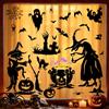 Tanlaby Adesivi per Finestre Halloween Zucca Strega Fantasma