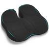 Retazly Cuscino Sedia Ufficio, Cuscino Memory Foam per Sedia da Scrivania, Cuscino Sedile per Coccige Sciatica Lombare, Cuscinos per Sedia per Ufficio Auto Gaming Sedia a Rotelle (Nero)