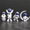 SSIMIDAPT 4 Pezzi Statuette di Astronauti Blu e Bianco Figurina Astronauta Spazio a Tema Spaceman Modellino PVC Moderno Scultura Decorazione Ornamento per Torta Desktop Soggiorno Ufficio Cameretta dei Bambini