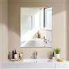 JMITHA Specchio da parete rettangolare, 40 x 50 cm, per bagno, specchio da bagno, senza cornice, moderno, in vetro HD, per ospiti, WC