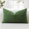 JOTOM Federe per Cuscino in Velluto a Coste Morbido 40x60 cm Federe per Cuscino con Texture a Bolle 3D per Divano, Camera da Letto, Decorazione della Casa (Verde Muschio)