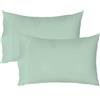 Lirex 2 Federe 50 x 80 cm, 100% Cotone Raso, Traspirante, Rinfrescante, Morbido per un Sonno di Qualità,Certificate Oeko-Tex, Federe con Chiusura A Busta, Verde Salvia