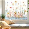 Joeyan Grandi Adesivi per Finestre Fiori di Campo con Farfalle, 60×30cm
