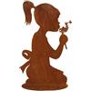 Steinfigurenwelt Gießen Steinfigurenwelt - Statuetta in metallo arrugginito per bambine con soffione, 35 x 20 cm