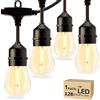 Svater Catena Luminosa Esterno 38m LED 2700K, Luci da Esterno Giardino con E27/S14 1W, IP65 Impermeabile, Collegabile Regolabile (Dimmer Non Incluso) per Balcone Terrazzo Matrimonio Barbecue