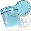 MAGIC BUCKET Set di lavaggio a mano per auto, secchio con coperchio a secchio, 3,5 galloni americani, circa 13 litri, con inserto per secchio Grit Guard, filtro sporco, set di lavaggio per bambini,