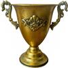 Elegante vaso decorativo in metallo a forma di urna, con supporto, ideale per