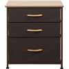 BAKAJI Cassettiera Mobile Mobiletto Armadio Armadietto 3 Ripiani Tessuto Multicolor Bicolor Robusto Resistente Multiuso Arredamento Ufficio Salvaspazio Dimensioni 50x50x40cm (Marrone)