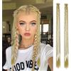 HIVTE xtension Dreadlocks con Clip 50 cm - Treccine Boho Sintetiche con Perline per Donna, Extension Capelli per Cosplay e Acconciature Coda di Cavallo (Marrone Champagne)