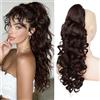 Fulang Hair Coda di cavallo con clip, extension per capelli lunghi, ondulati, ricci, voluminosi, sintetici, per donne