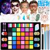Janolia Truccabimbi Kit, 48 Colori Pittura Facciale, Body Painting Lavabile, Trucca Bimbi Viso per Bambini Adulti, Trucco Viso Corpo Bambini Ideale per Halloween Carnevale Pasqua Natale Cosplay Feste