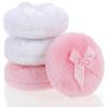 Bafutayawa Powder Puff, Puderquaste Grande, 4 pezzi per polvere corpo, Puff rotondo lavabile per trucco viso e corpo Bianco Rosa