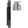 Amig - Chiusura da incasso per finestre e porte scorrevoli in alluminio - Serratura a gancio da incasso - Misure: 174 x 23 mm - Colore: Nero - Bordo squadrato - Installazione con viti