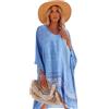 Breezy Lane Caftano Cover Up Beachwear da donna, abito da spiaggia, bikini, costume da bagno, motivo floreale, copricostume da spiaggia