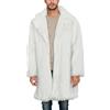 YOUYING Cappotto da uomo in pelliccia sintetica invernale caldo con risvolto aperto sul davanti giacca lunga di lusso soffice spesso morbido cardigan parka Outwear