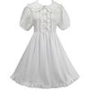 Cuteighteen Adolescenti Peter Pan Collare Floreale Button Down Abito Giapponese Lolita Vintage Carino Estate Pizzo Baby Doll Dress