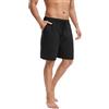 Dosieyeo Pantaloncini da uomo in lino, leggeri, ariosi, per il tempo libero, casual, estivi, con tasche, per le vacanze, da spiaggia, Nero , XL