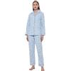 GLOBAL Pigiama Donna Flanella 100% Cotone, Bottoni Coulisse Autunno Inverno | Morbido e caldo, maniche lunghe, tessuto traspirante e delicato sulla pelle, ideale per la casa e relax quotidiano