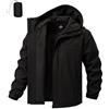 heekpek Giacca Estiva Uomo Impermeabile Antivento Leggera e Comprimibile con Tasche Multiple Ideale per Escursionismo Cappuccio Regolabile,Nero,M