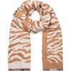styleBREAKER Sciarpa da donna con motivo zebrato, calda sciarpa con frange, stile reversibile 01017158, colore:Beige-Marrone
