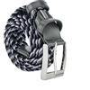 Laura Biagiotti Biagiotti Cintura Elastica Intrecciata, Uomo e Donna, Con Inserti in Vera Pelle e Scatola Regalo