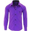 Gillsonz A7vDa - Camicia per bambini per feste, a maniche lunghe, facile da stirare, disponibile in 10 colori, taglie 86-158, Lilla, 15 anni