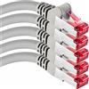 1aTTack.de 1 m - 5 pezzi - Cavo LAN Ethernet Cat6 RJ45 - Grigio - Cavo di rete ad alta velocità per streaming, giochi, TV e computer - Stabile e durevole - Perfetto per reti domestiche e uffici