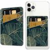 CREATCABIN Porta Carte Credito In Pelle Adesivo A Forma Foglia Porta Carte Credito Sottile Doppia Tasca Il Retro Della Custodia Del Telefono Compatibile La Maggior Parte Dei Telefoni Donna 9.5x6.5cm