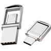 Tyllon Mini chiavetta USB da 16 GB, USB C e USB A Dual Drive Memory Stick, Thumb Drive con copertura girevole, unità USB di archiviazione esterna per iPhone 17/16/15, Android, MacBook, iPad, laptop, PC e